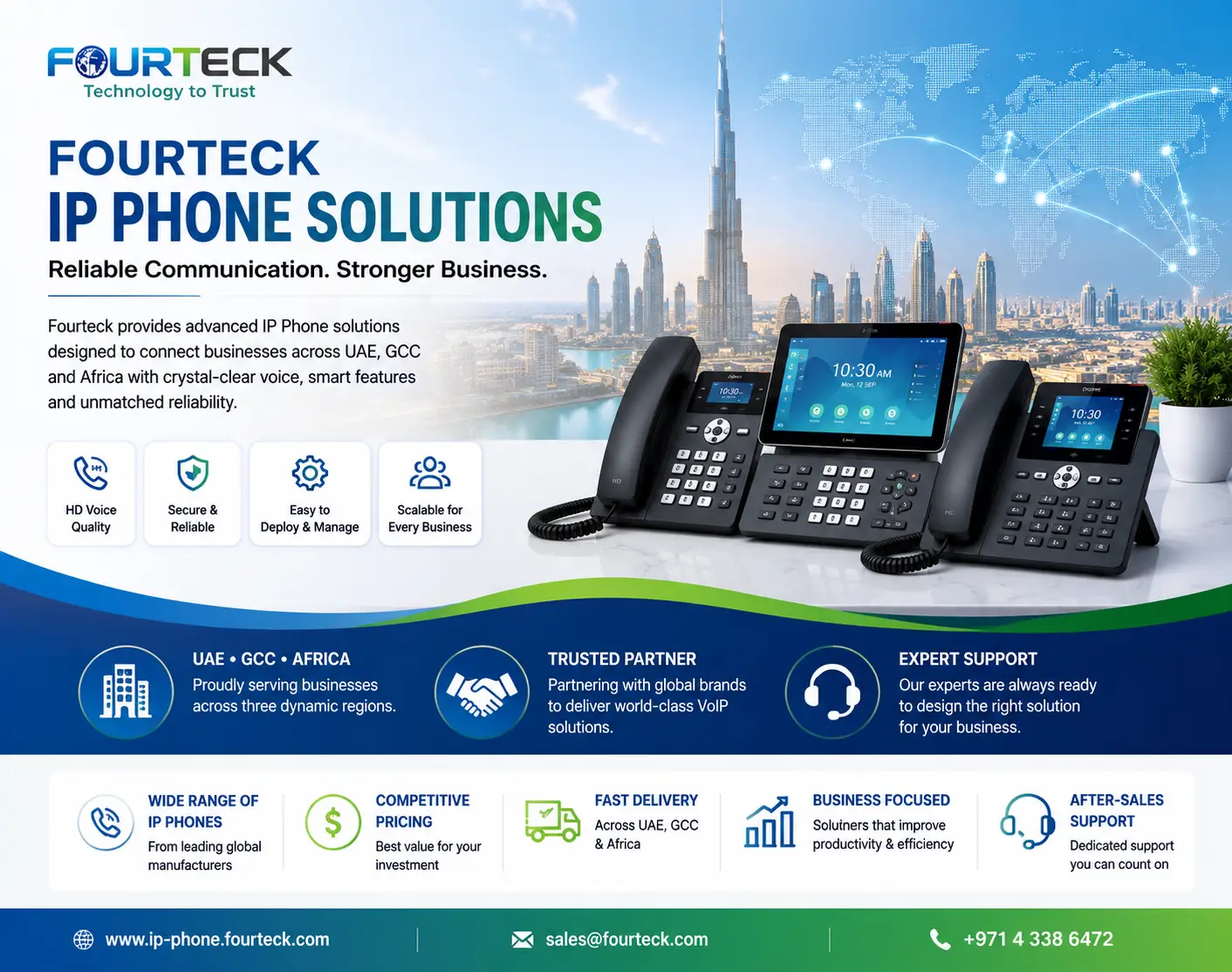 Fourteck business IP phone supplier in UAE GCC and Africa